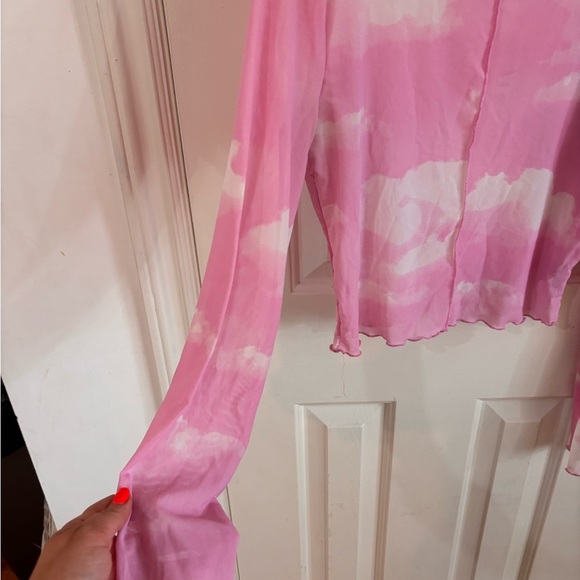 Forever 21 Pink Cloud Print Blouse - Picture 2 of 5